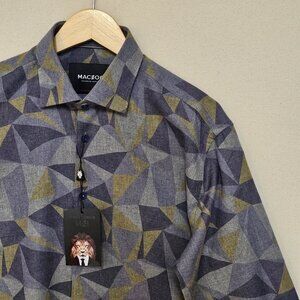 NWT Maceoo Fibonacci Ghana Purple Button Down 4 L